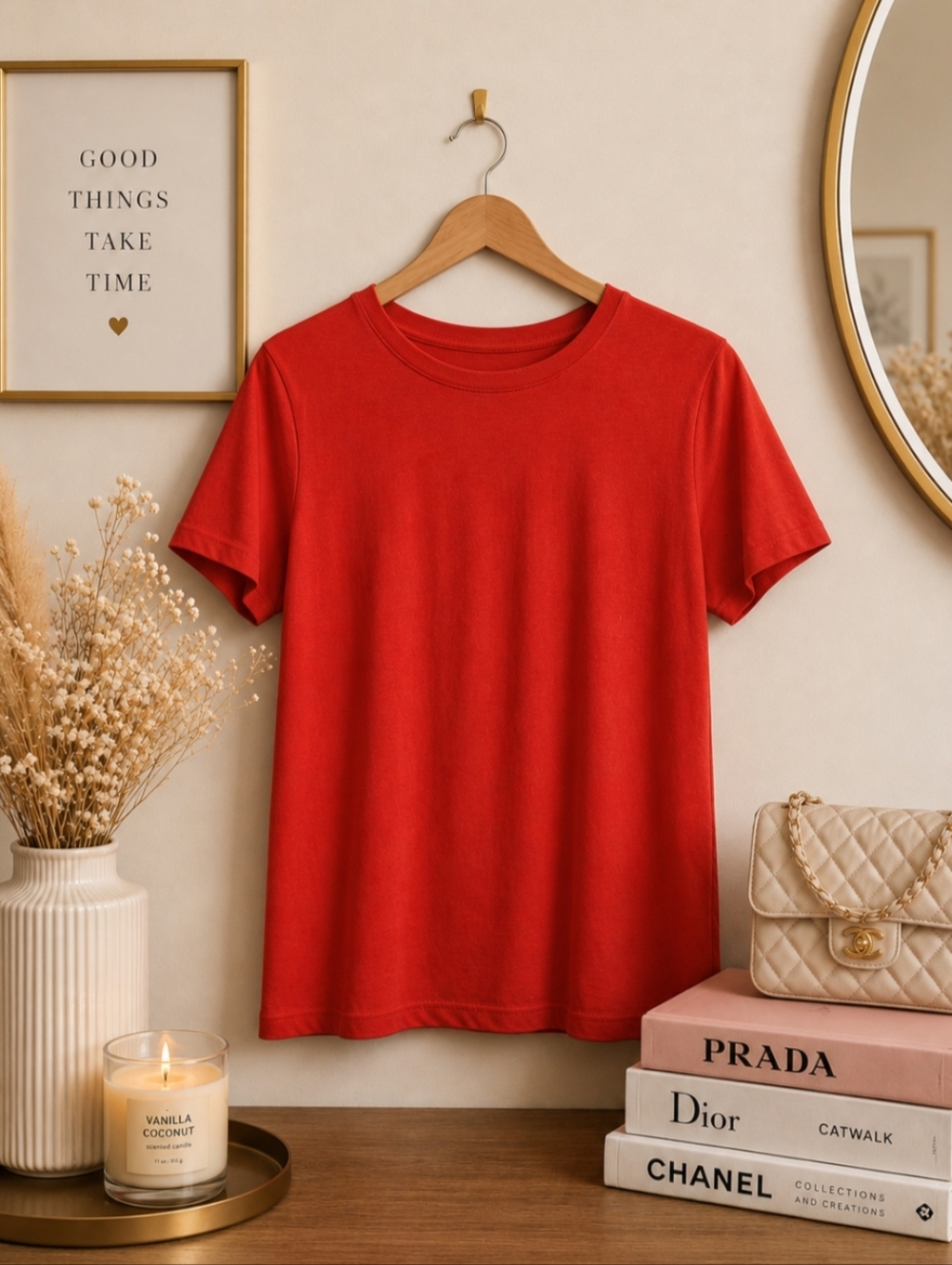 Land's End | Women's Medium | Tomato Red | Soft Cotton Tee